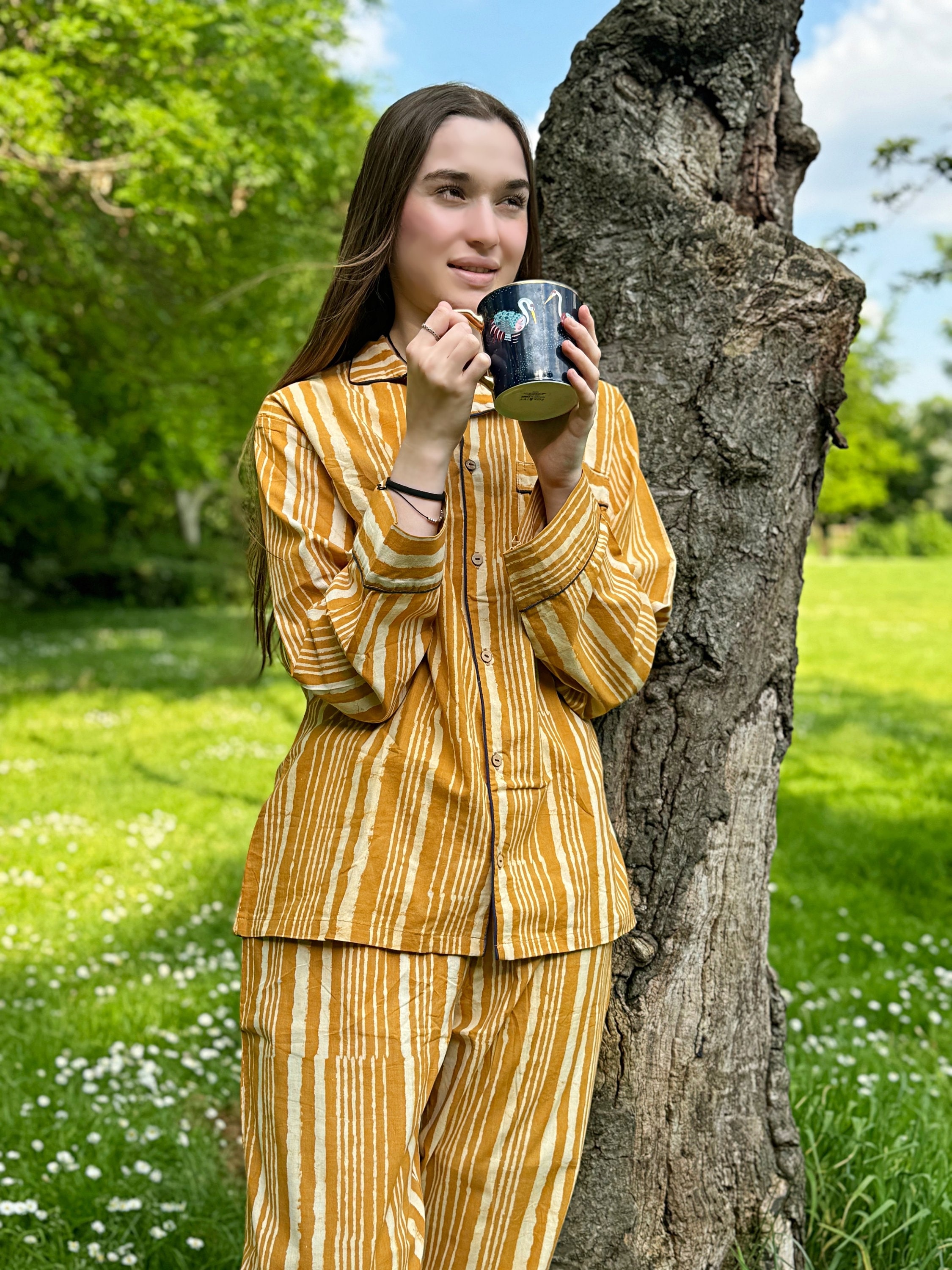 Mustard yellow pajamas hotsell