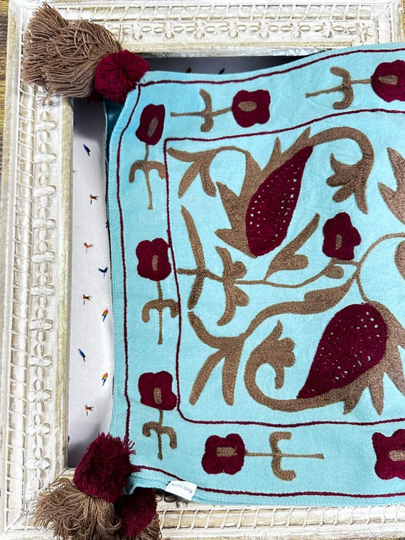 Pure Cotton Reversible Suzani Hand Embroidered Table Runner