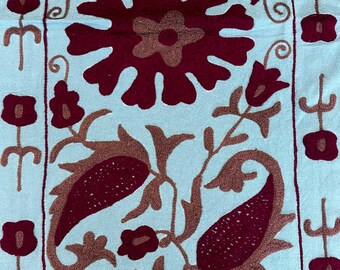 Pure Cotton Reversible Suzani Hand Embroidered Table Runner