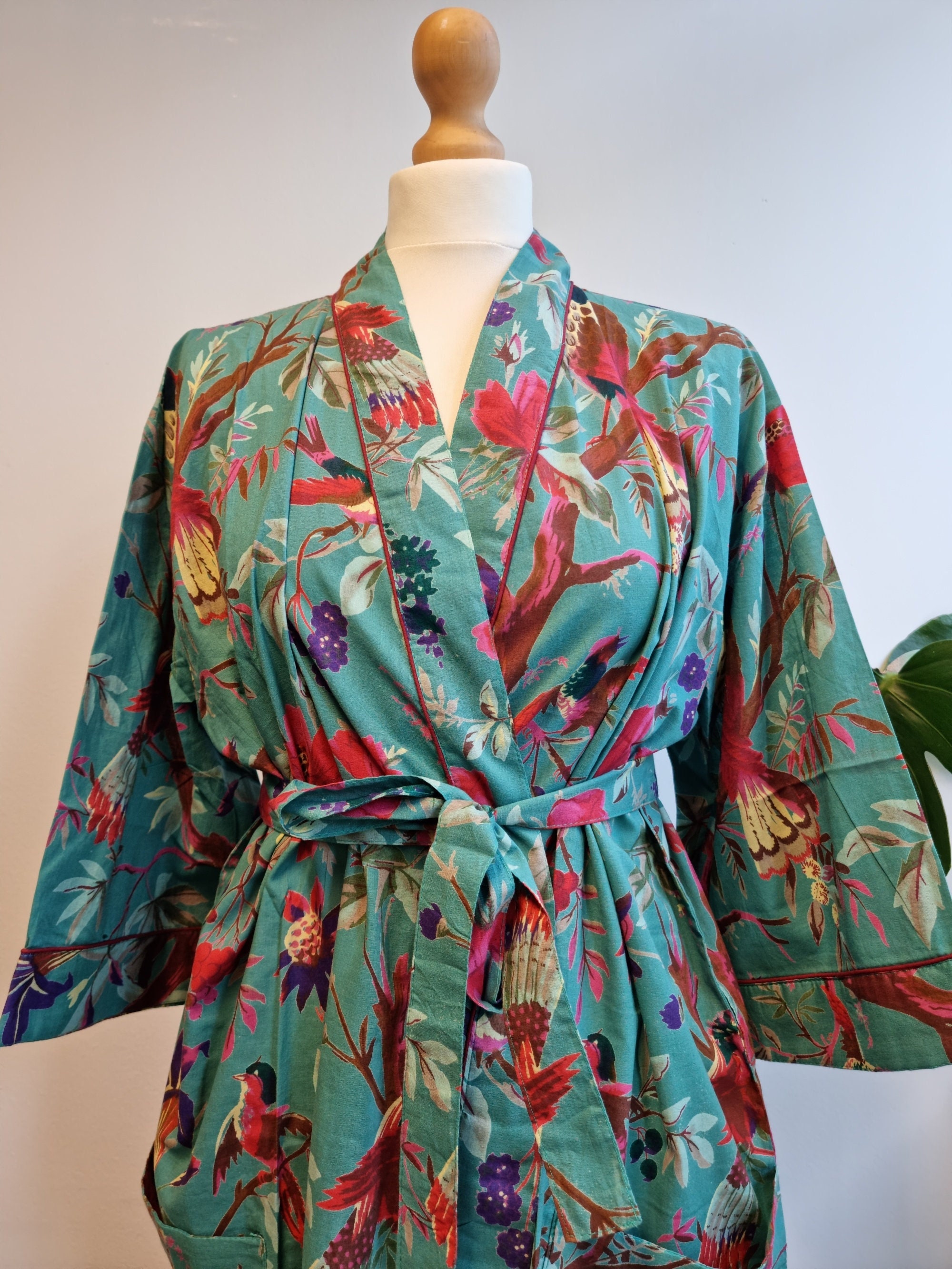 Tropical Print Robe Etsy UK
