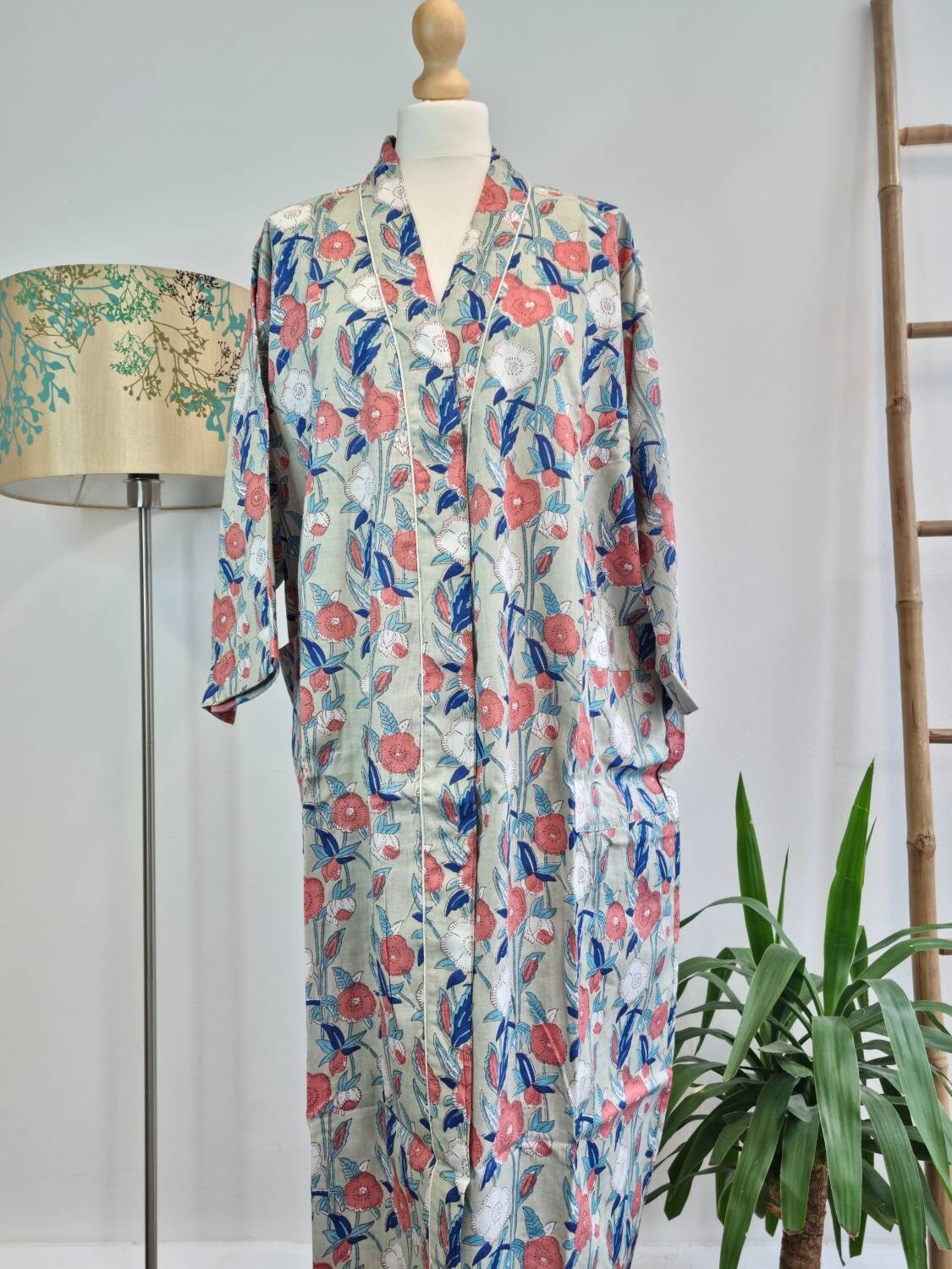 Pure Cotton Indian Block Print House Robe Summer Kimono - Etsy UK