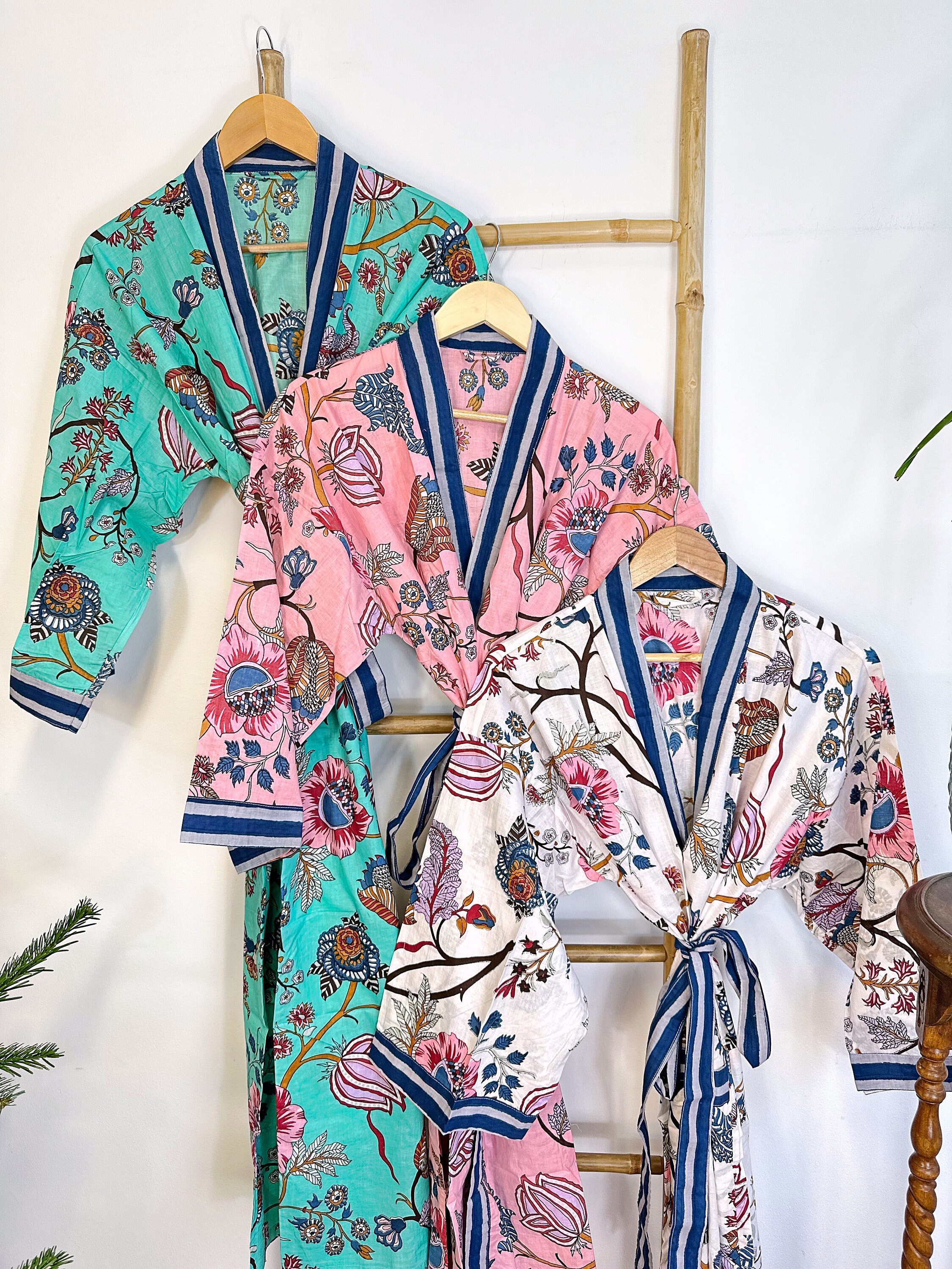 Pure Cotton Handprinted House Robe Summer Kimono | Beach Duster Coverup ...