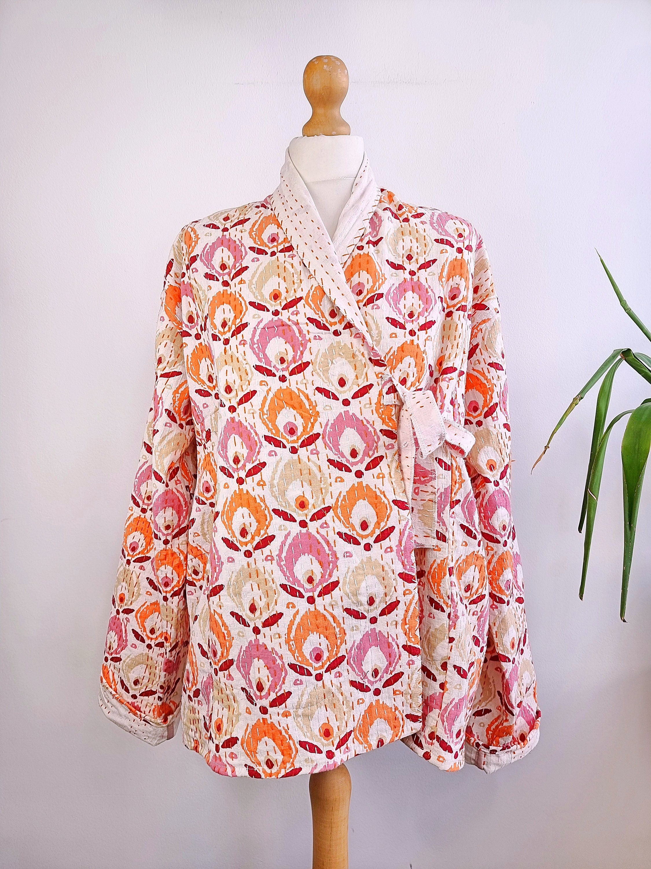 Kantha Reversible Short Length Spring Bolero Bohemian Artist