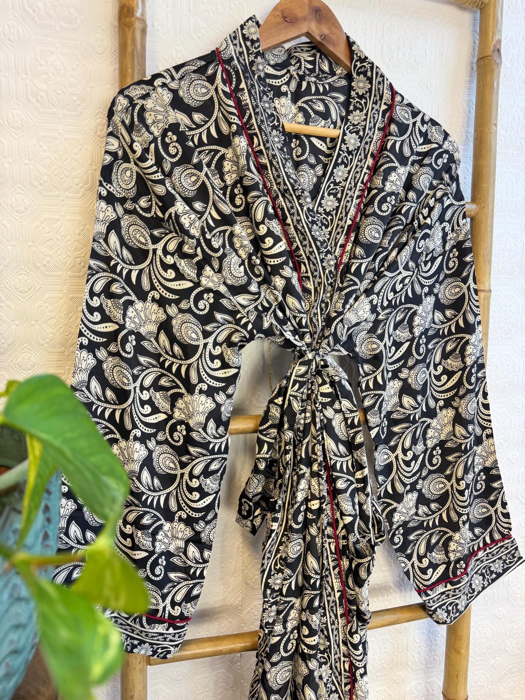 Sari Robe New Silk Sari Boho Kimono Regal House Robe - Luxury Lounge Digital ...