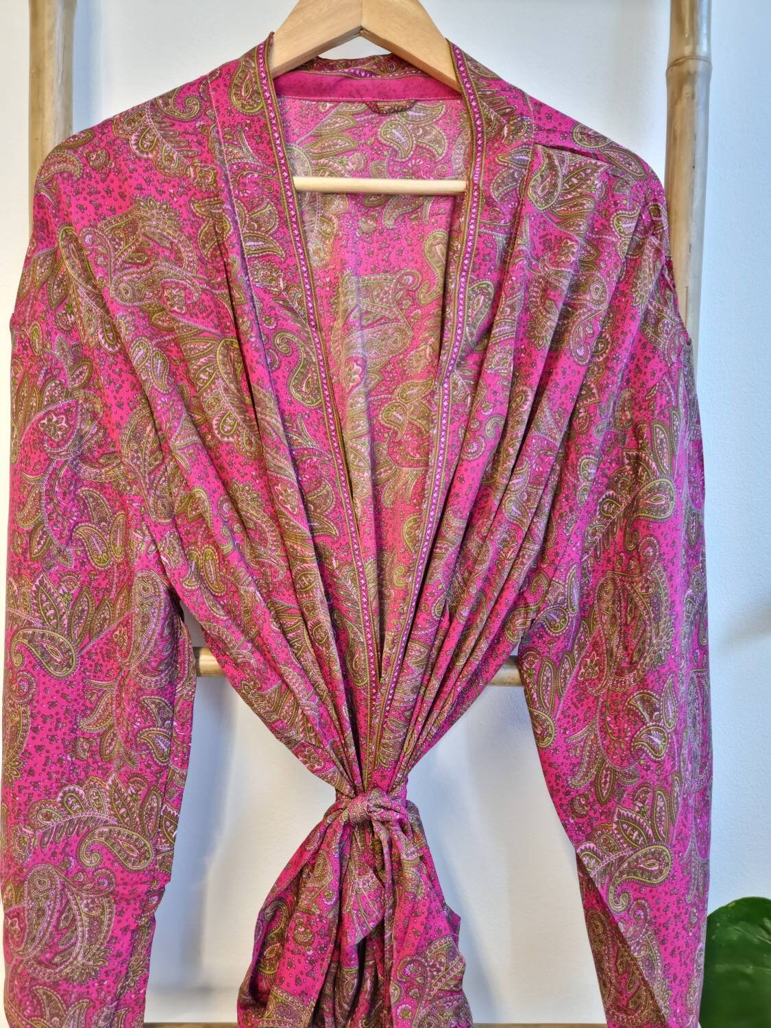 New Silk Sari Boho Kimono Regal House Robe Luxury Lounge Flowy - Etsy UK