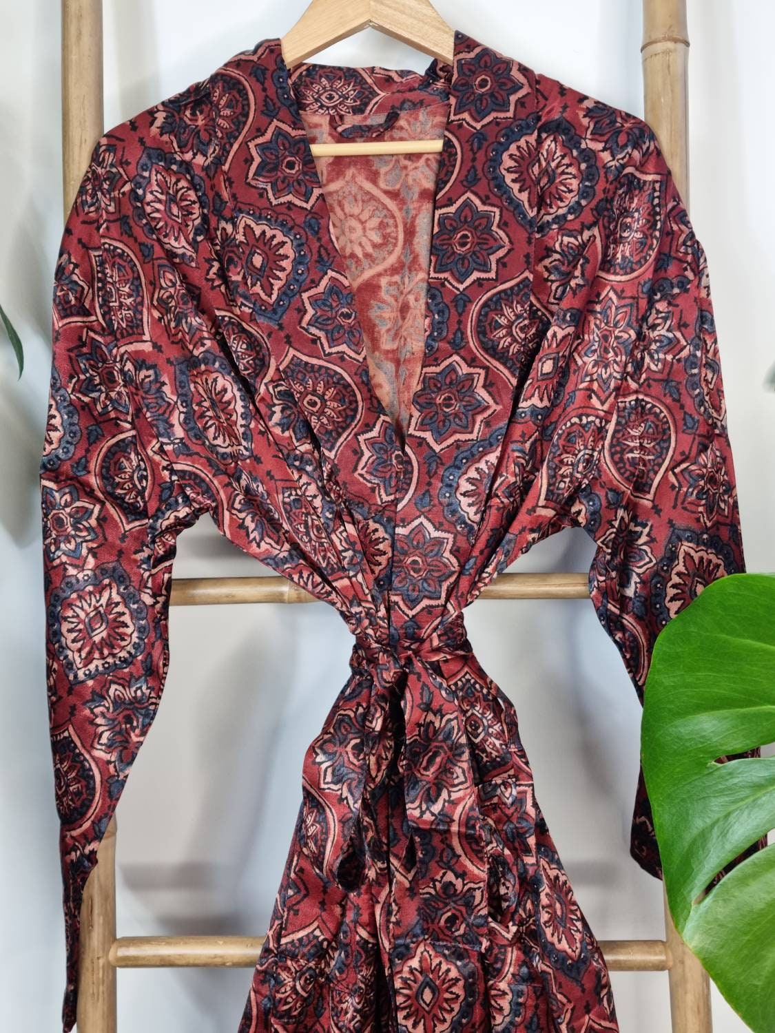 Men's Silk Mashru Ajrakh Handprinted Boho Kimonos Man - Etsy
