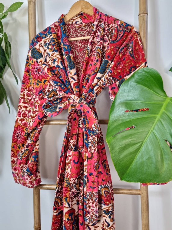 Embroidered Red Kimono Kleding Gender-neutrale kleding volwassenen Pyjamas & Badjassen Jurken 