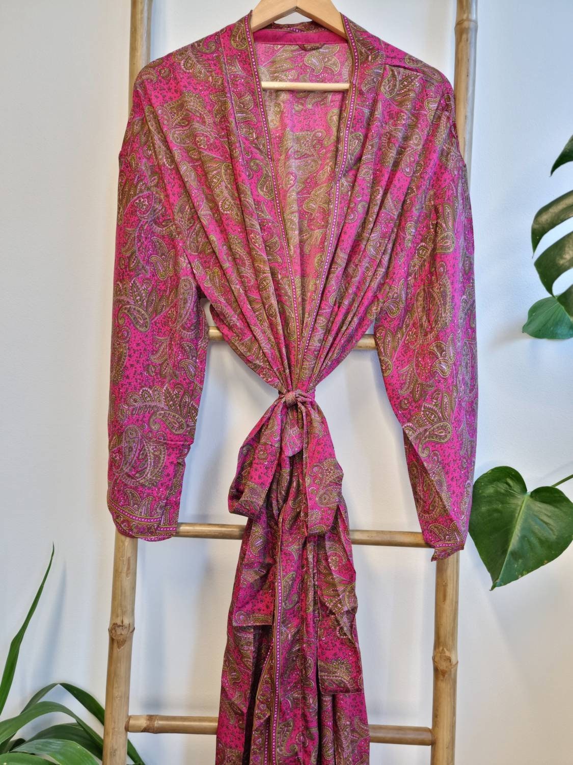 New Silk Sari Boho Kimono Regal House Robe Luxury Lounge Flowy - Etsy UK