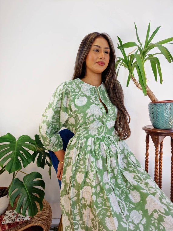 The Yard - Tessuto Indiano Stampato A Mano Con Pavone Jaipuri