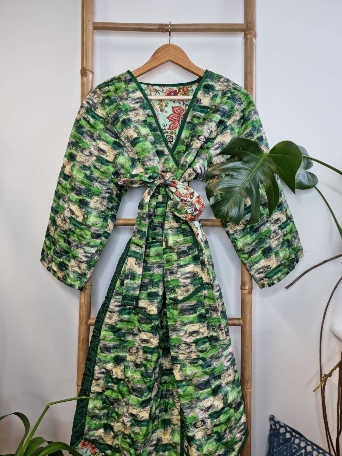 quilted silk robe