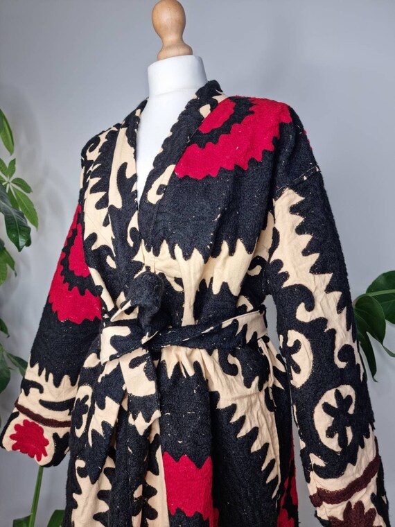 Oezbeekse jurk chapan Kleding Gender-neutrale kleding volwassenen Jacks en jassen badjas jas jas Oezbeekse handgemaakte gewatteerde gewatteerde ikat 