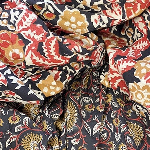 Mustard Bagru Block Print Cotton Flared Top