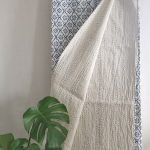 Kantha Stitch Pure Cotton Reversible Bed/Sofa Throw King Size Handmade HandPrinted Floral Dohar Diamond Weave Petal zdjęcie 6