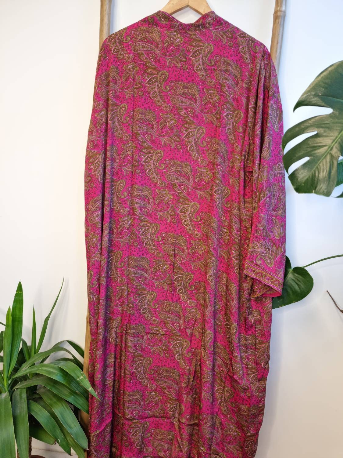 New Silk Sari Boho Kimono Regal House Robe Luxury Lounge Flowy - Etsy UK