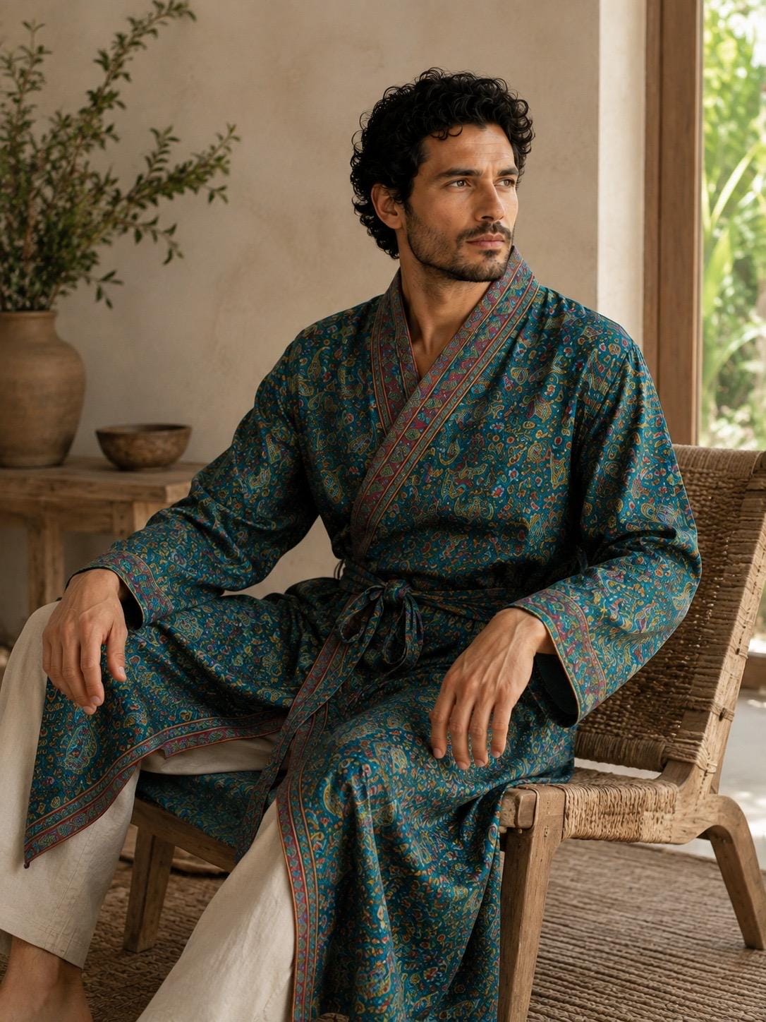 Mens Green Dressing Gown