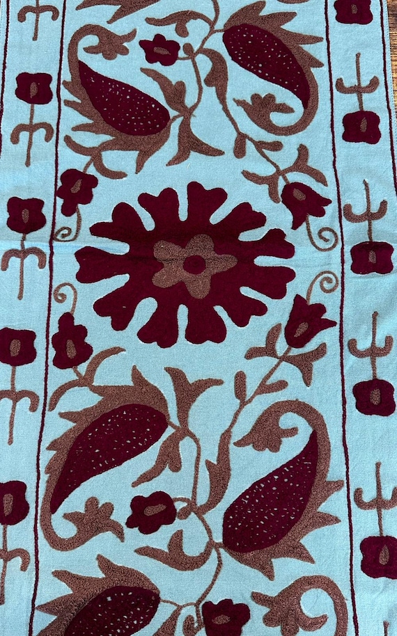 Pure Cotton Reversible Suzani Hand Embroidered Table Runner