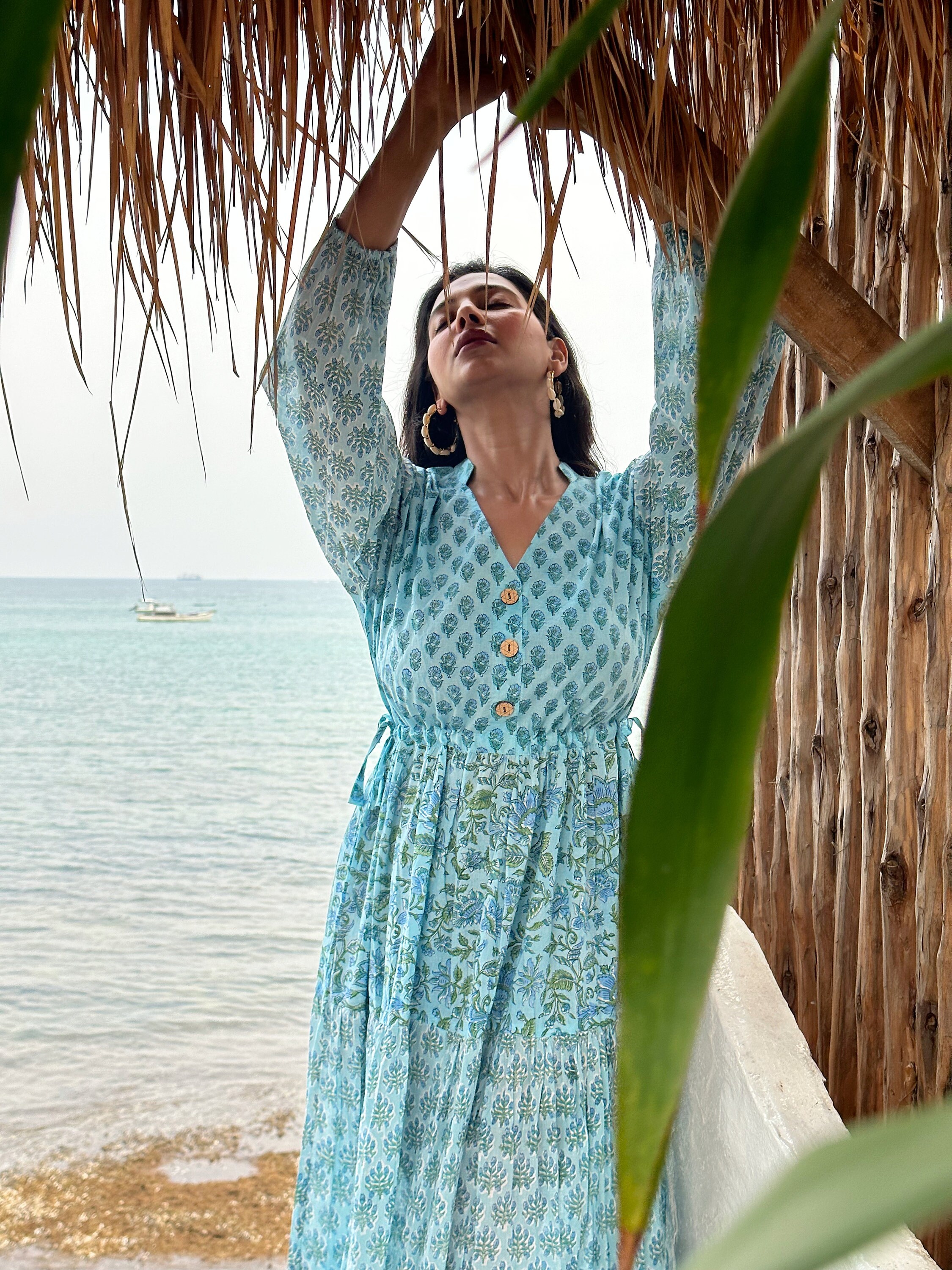 beach dress indian Bar to Beach Orange Dress – Vibrant Summer Maxi India main image 0