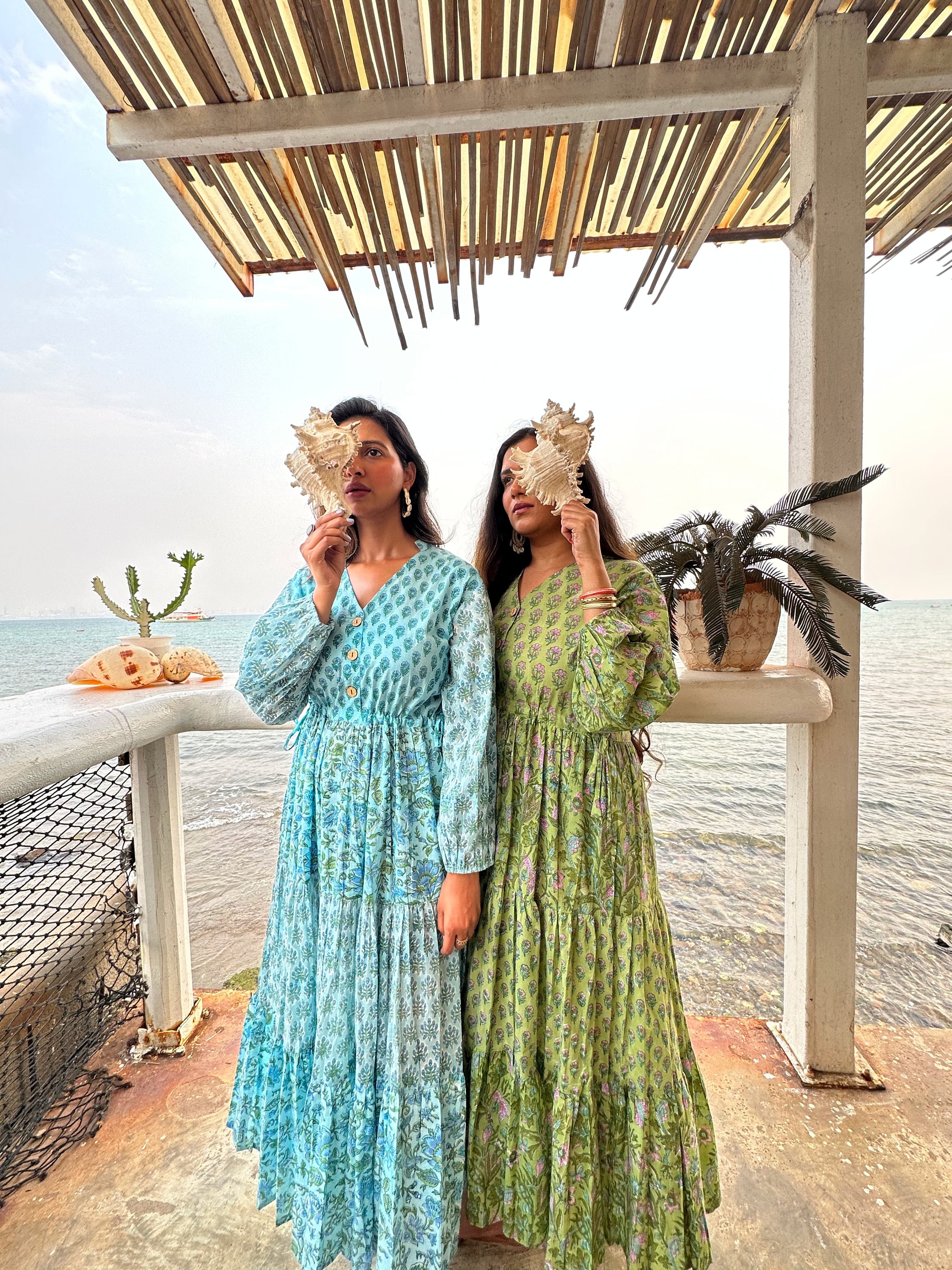 Pure Cotton Long Maxi Dress Indian Block Print Colourful Summer Earthy Elegant Comfy Daywear Beach Outfit Ocean Blue Turquoise Pure Cotton Long Maxi Dress Indian Block Print Colourful Summer Earthy Elegant Comfy Daywear Beach Outfit Ocean Blue Turquoise