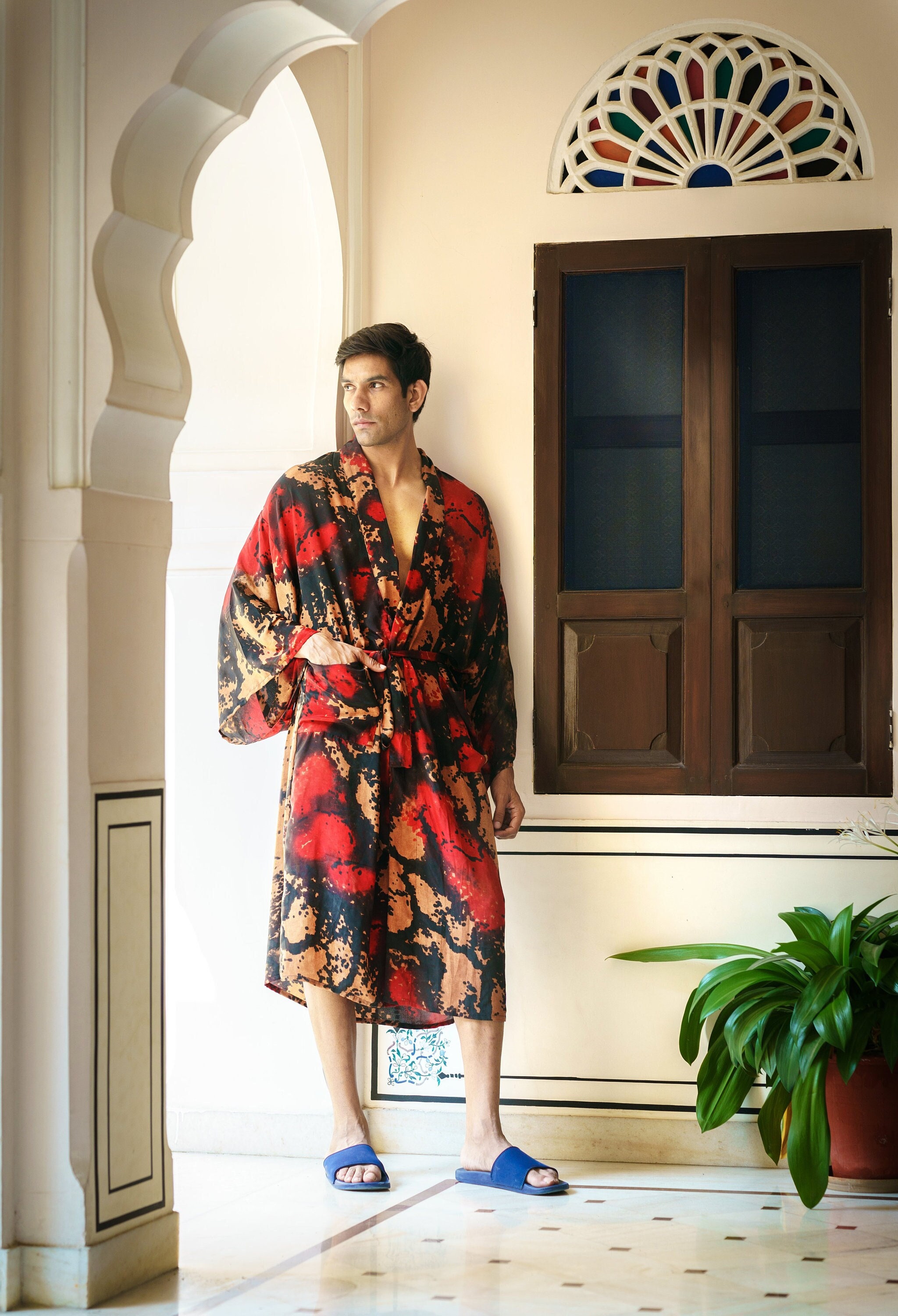 Men Luxury Silk Kimono Robe Gift for Him Birthday 