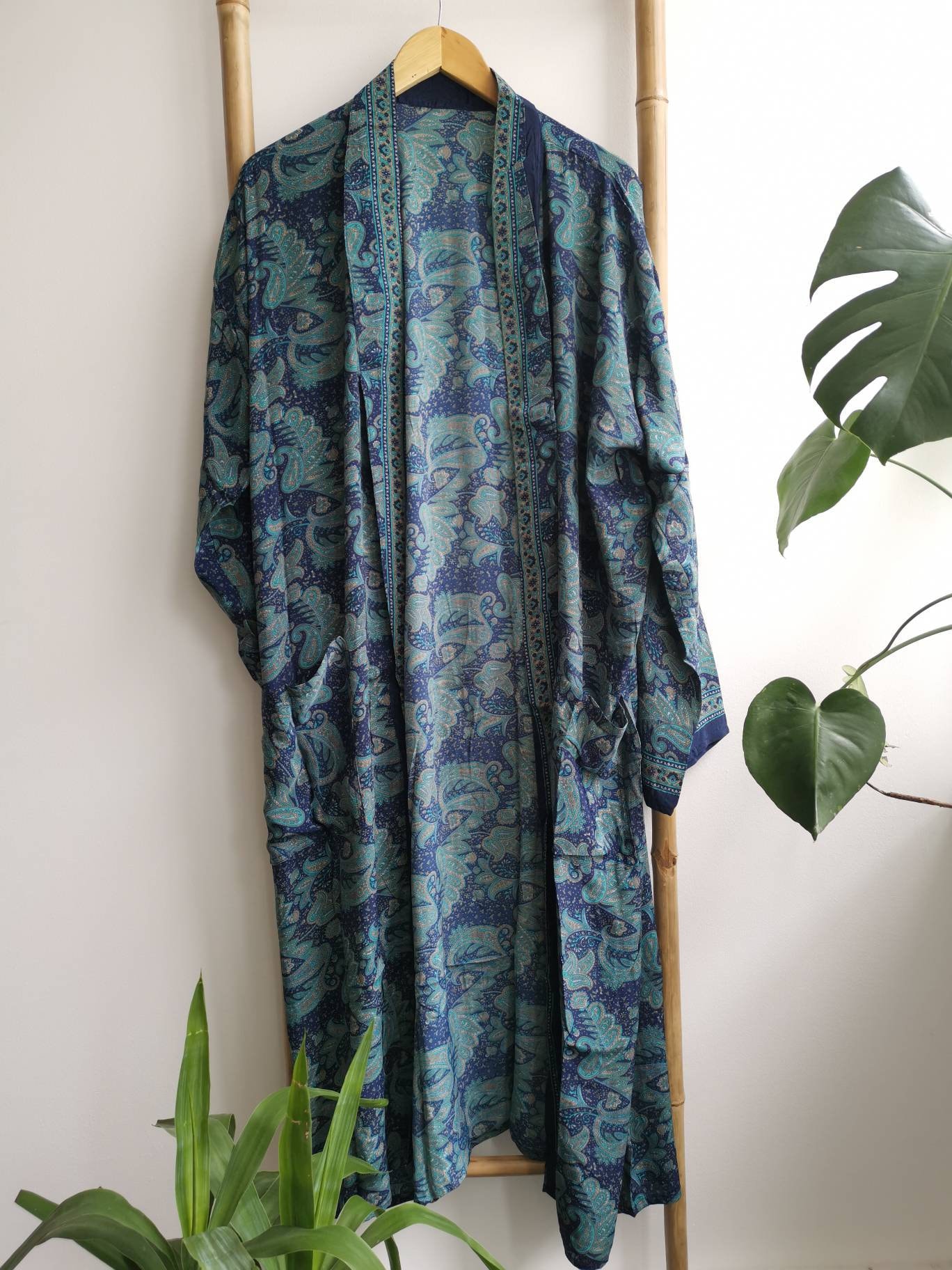 Boho Men Patola Soft Silk Kimono Man Regal House Beach Robe