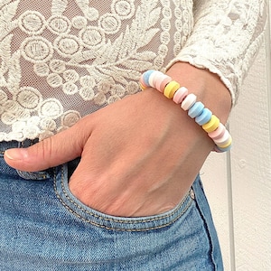 Realistic Candy Inspired Bracelet Retro Polymer Clay Pastel Beads Candy Imitation Bracelet Statement Bracelet Fake Candy Jewelery Etsy