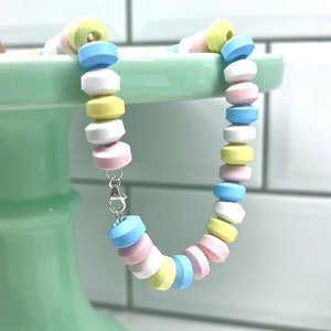 Realistic Candy Inspired Necklace | Polymer Clay Pastel Beads |  Candy imitation Necklace | Statement necklace | Fake candy jewelery