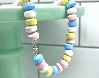 Realistic Candy Inspired Necklace | Polymer Clay Pastel Beads |  Candy imitation Necklace | Statement necklace | Fake candy jewelery