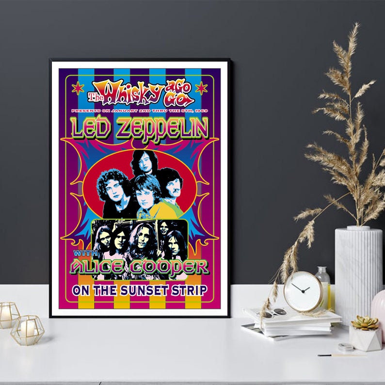 Led Zeppelin at the Whisky A Go Go Concert Poster 1969 Wall | Etsy