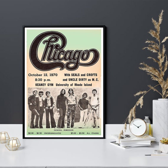 Chicago Live 1970 Concert Poster Wall Decor Wall Art Poster Etsy