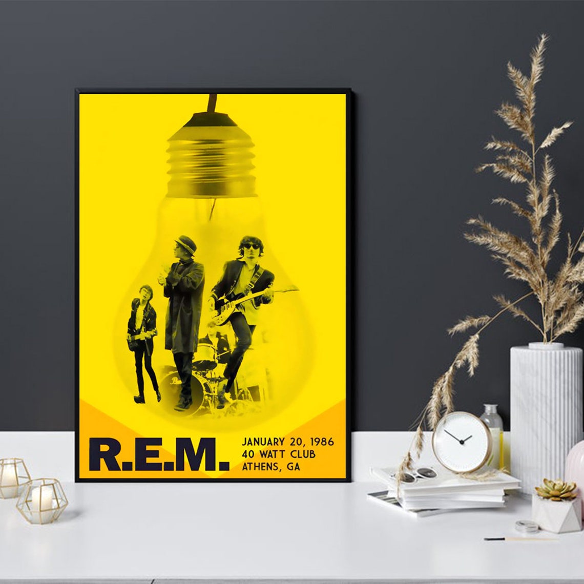 REM 1986 Club Gig Poster Concert Poster Music Posters Wall Etsy