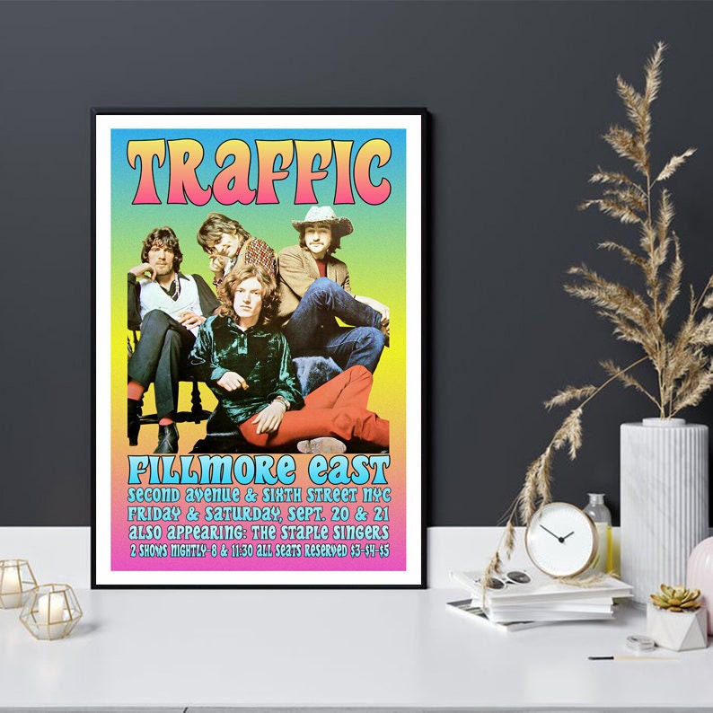 Traffic Replica 1968 Concert Poster Music Poster Wall Art Etsy