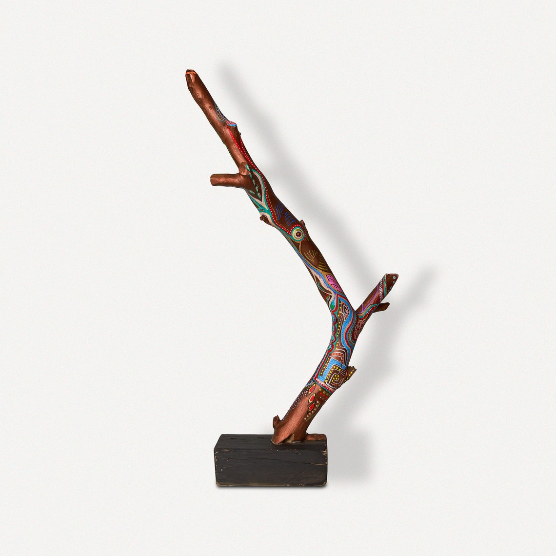 Hand painted branch art sculpture made of reclaimed wood and Etsy