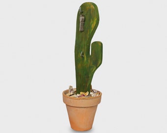 Sustainable Cactus Key Rack | Unique Mexican Style Keyholder and Eyeglass Holder | Handcrafted Home Entry Decor