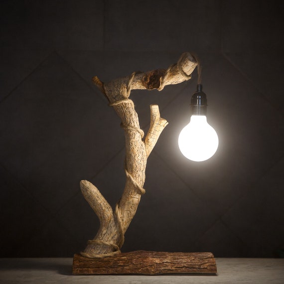 Branch Lamp Handcrafted Wood Table Lamp Original and Unique