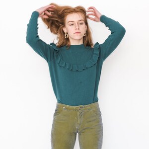 VINTAGE JUMPER - Vintage 90s cute jumper in teal blue