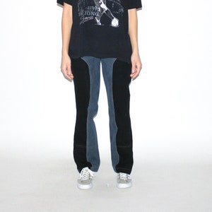 VINTAGE TROUSERS - Vintage 90s horse riding straight trousers in blue / black