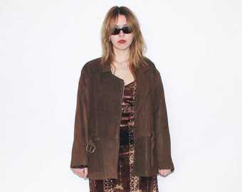 VINTAGE LEATHER JACKETS - Vintage 90s leather jacket in brown
