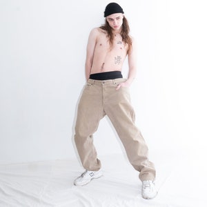 VINTAGE TROUSERS - Vintage 90s straight trousers in beige