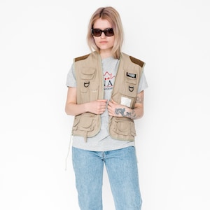 VINTAGE VEST - Vintage 90s utility pocket gilet in beige