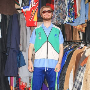 VINTAGE VEST - Vintage LOTTO 90s athletic gilet in white / green