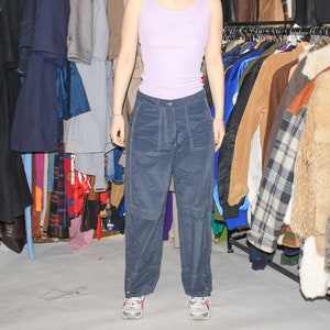 VINTAGE TROUSERS - Vintage 90s oversized straight trousers in dark grey