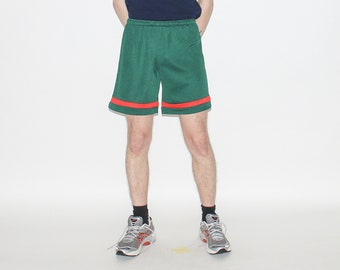 VINTAGE SHORTS, 90s, Y2K, 00s - Vintage 90s classic sports shorts in green / red