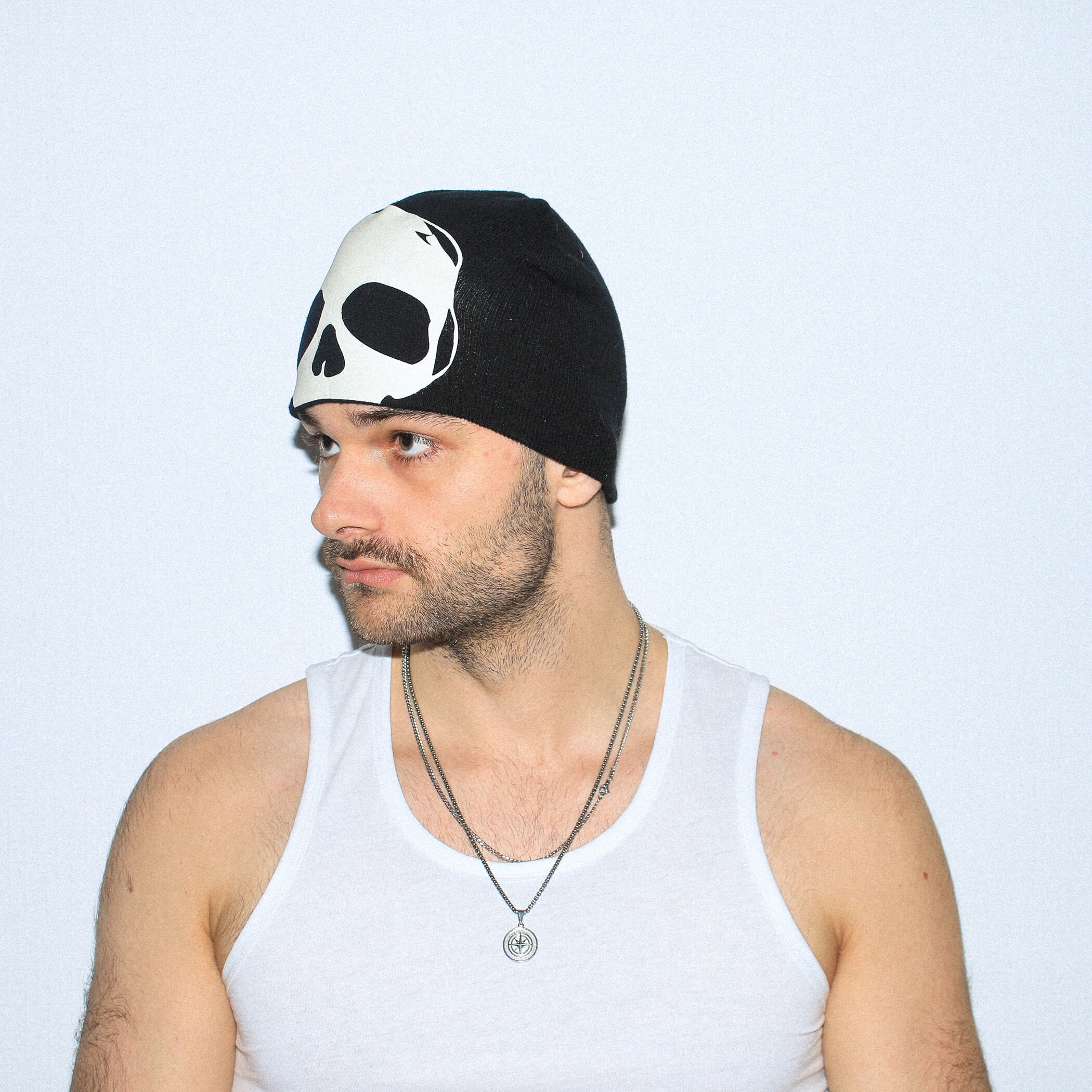 【vintage】90s all White Beanie sullen Dope Chunky Beanie Old White | Dopesnow.com