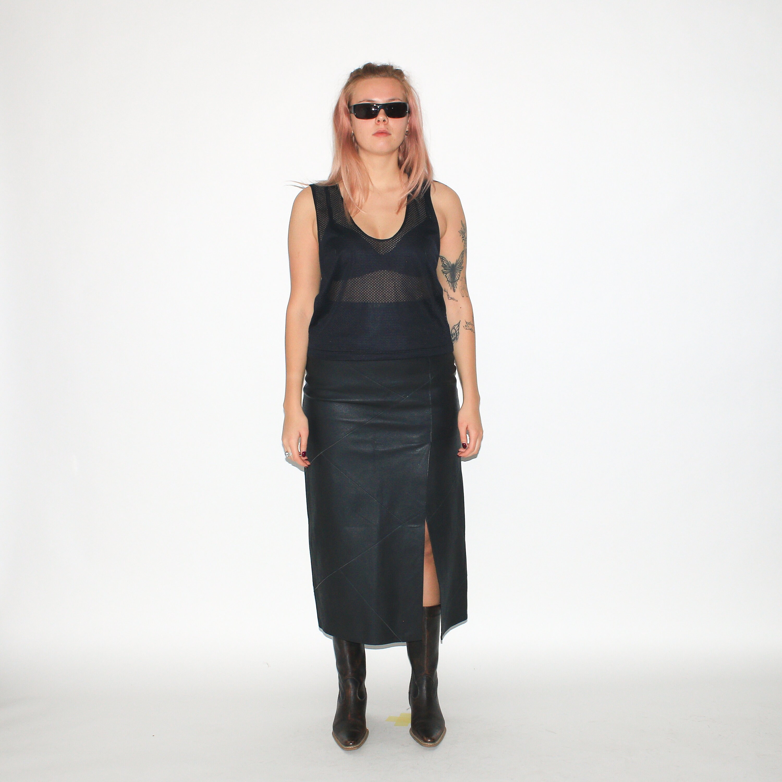 ヴィンテージ Y2K こっけいなシック ブラック シースルー ネクタイ