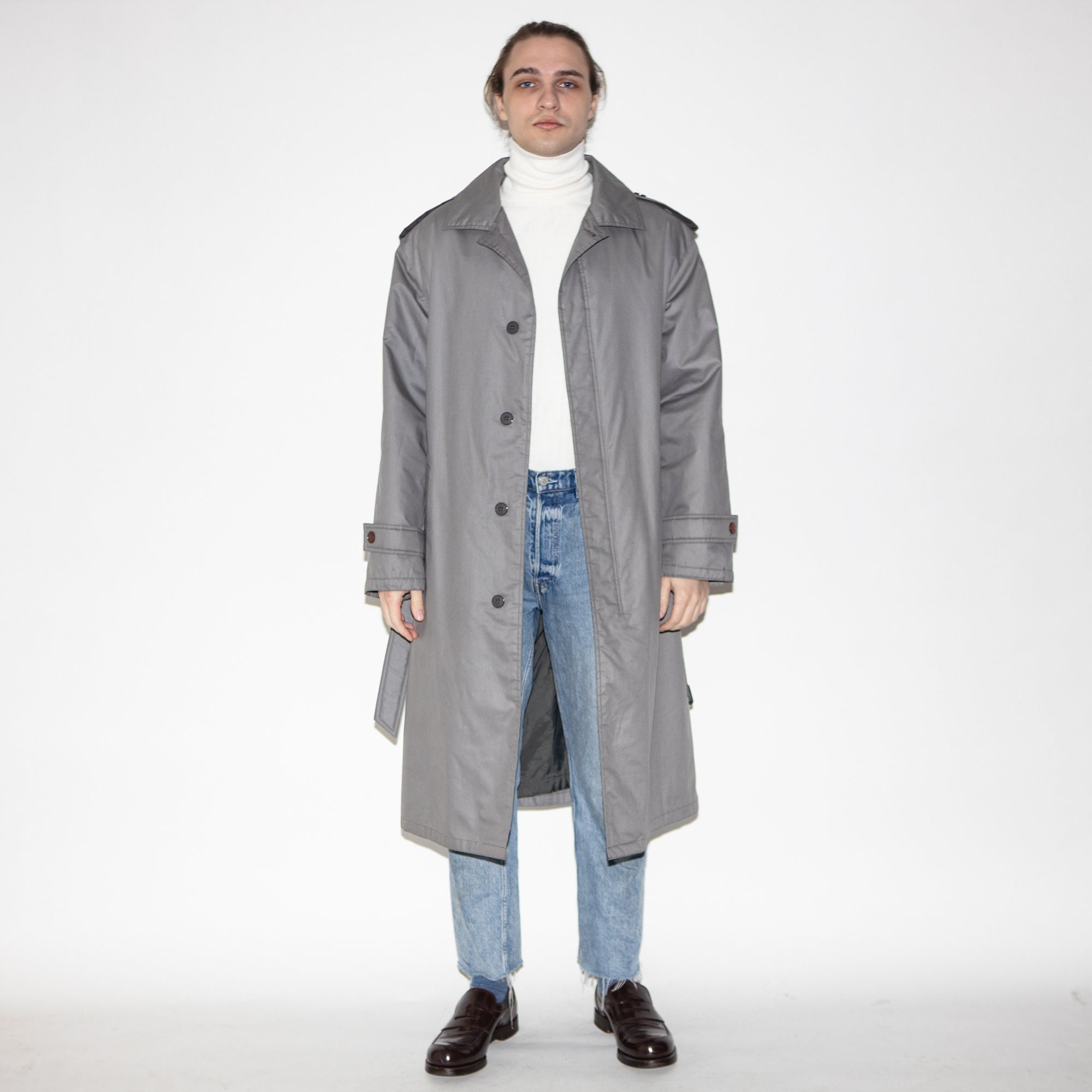 red plaid trench coat mens
