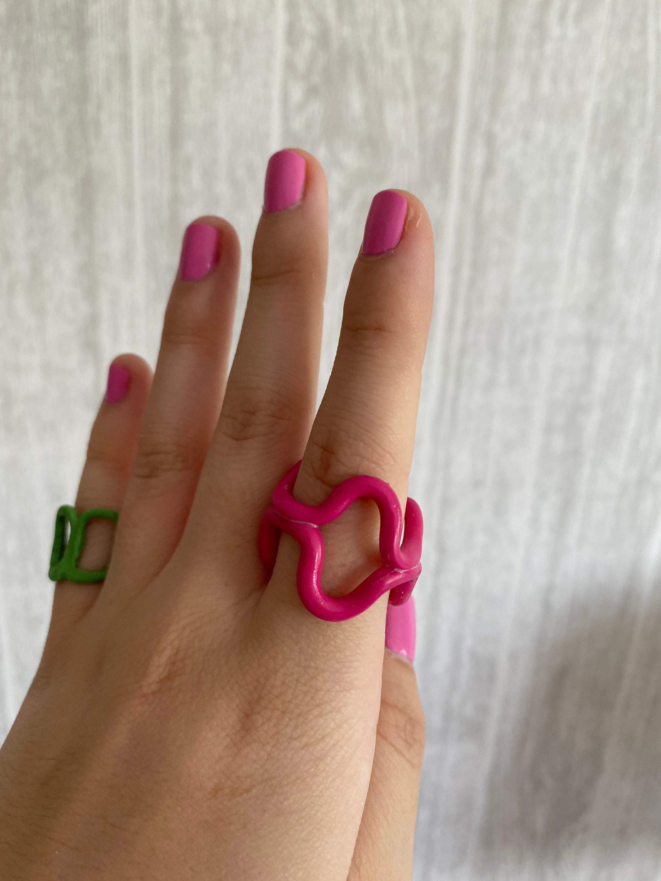 Chunky Statement Rings / Handmade / Clay / Colourful Ring / Etsy UK