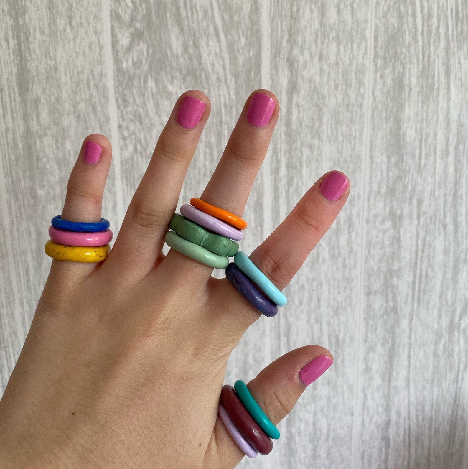 Chunky Statement Rings / hecho a mano / arcilla / anillo Etsy