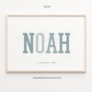 Stampa personalizzata con nome, stampa con nome del bambino, stampa con nome personalizzato, decorazione da parete per nursery, regalo per bambino con nome personalizzato, arte da parete stampabile, decorazione da parete per nursery