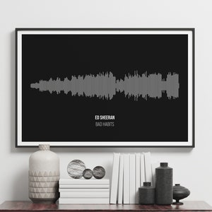 Personalised Soundwave Print, Sound Wave Printable, Personalised Voice Art, Song Music Heartbeat Voice Fathers Day Mothers Day New Baby Gift
