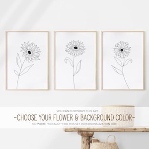 Sunflower line art Print Bedroom wall Decor Sunflower Minimal Print Sunflower Drawing Printable Wall Art, Minimalist Art Print home decor